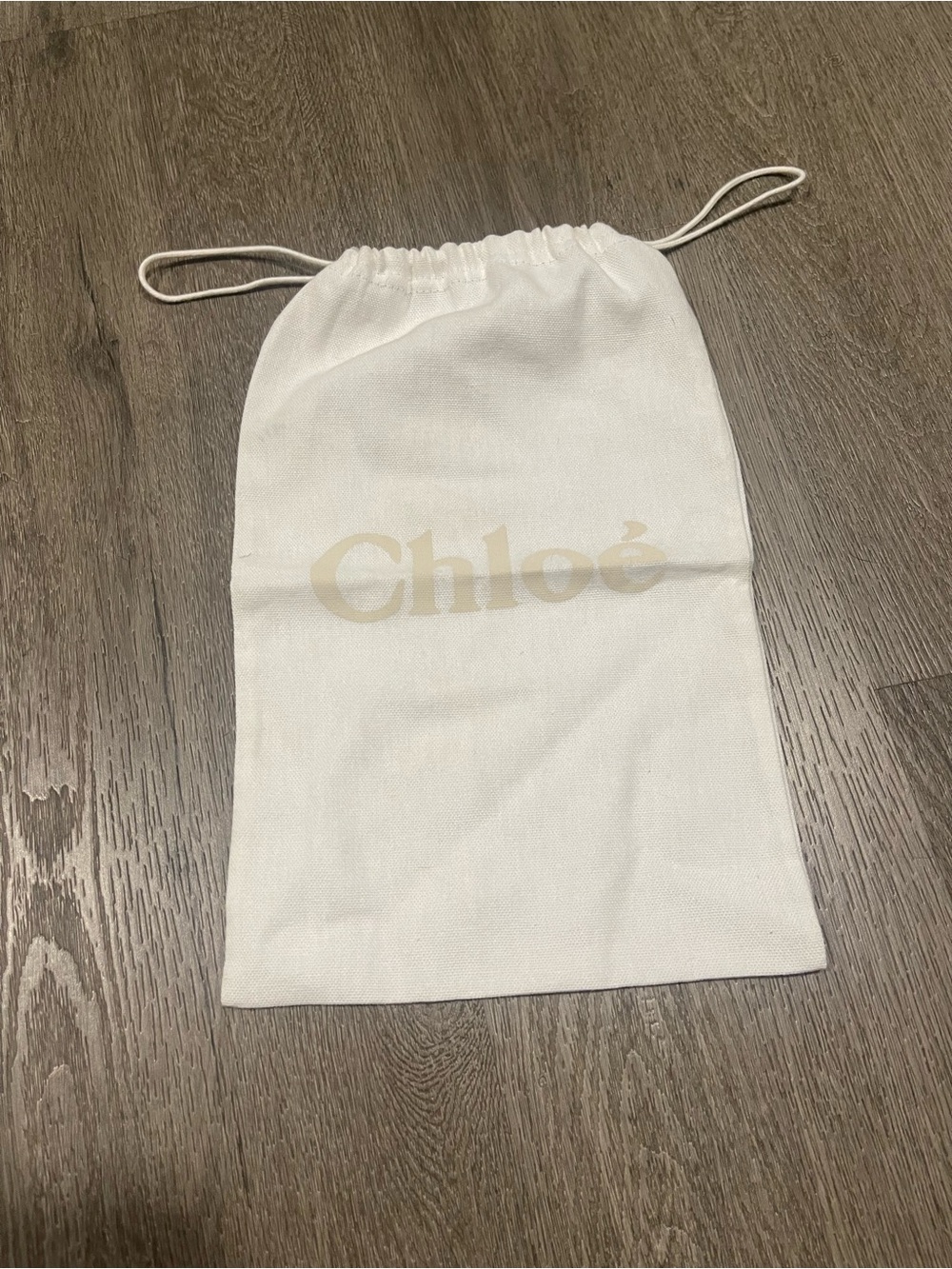 Chloé White Drawstring Dust Bag with Gold Logo